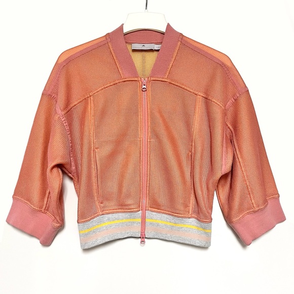 Adidas by Stella McCartney Jackets & Blazers - Adidas by Stella McCartney Womens Studio Bomber Jacket Size Smalll Mesh Peach